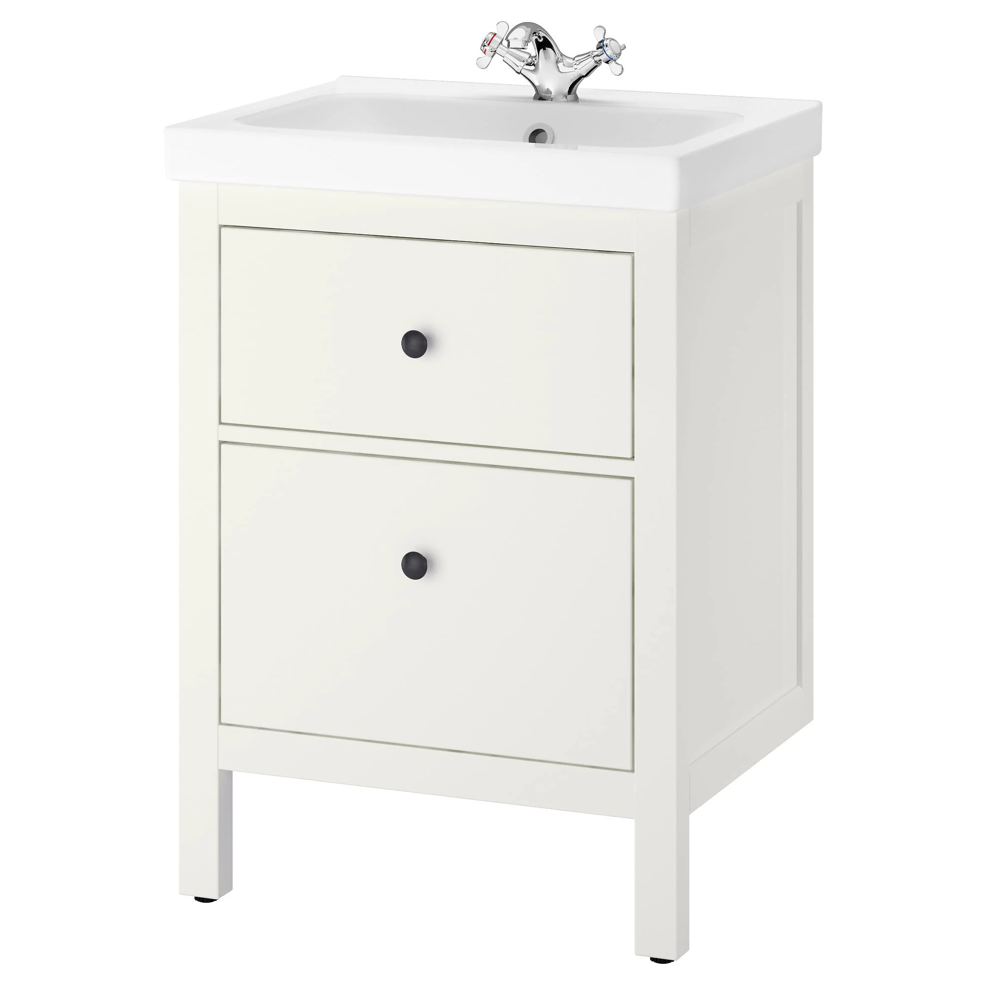 IKEA ODENSVIK/HEMNES wash-Stand with 2 Drawers, 63x49x89 cm, White/Runskär tap