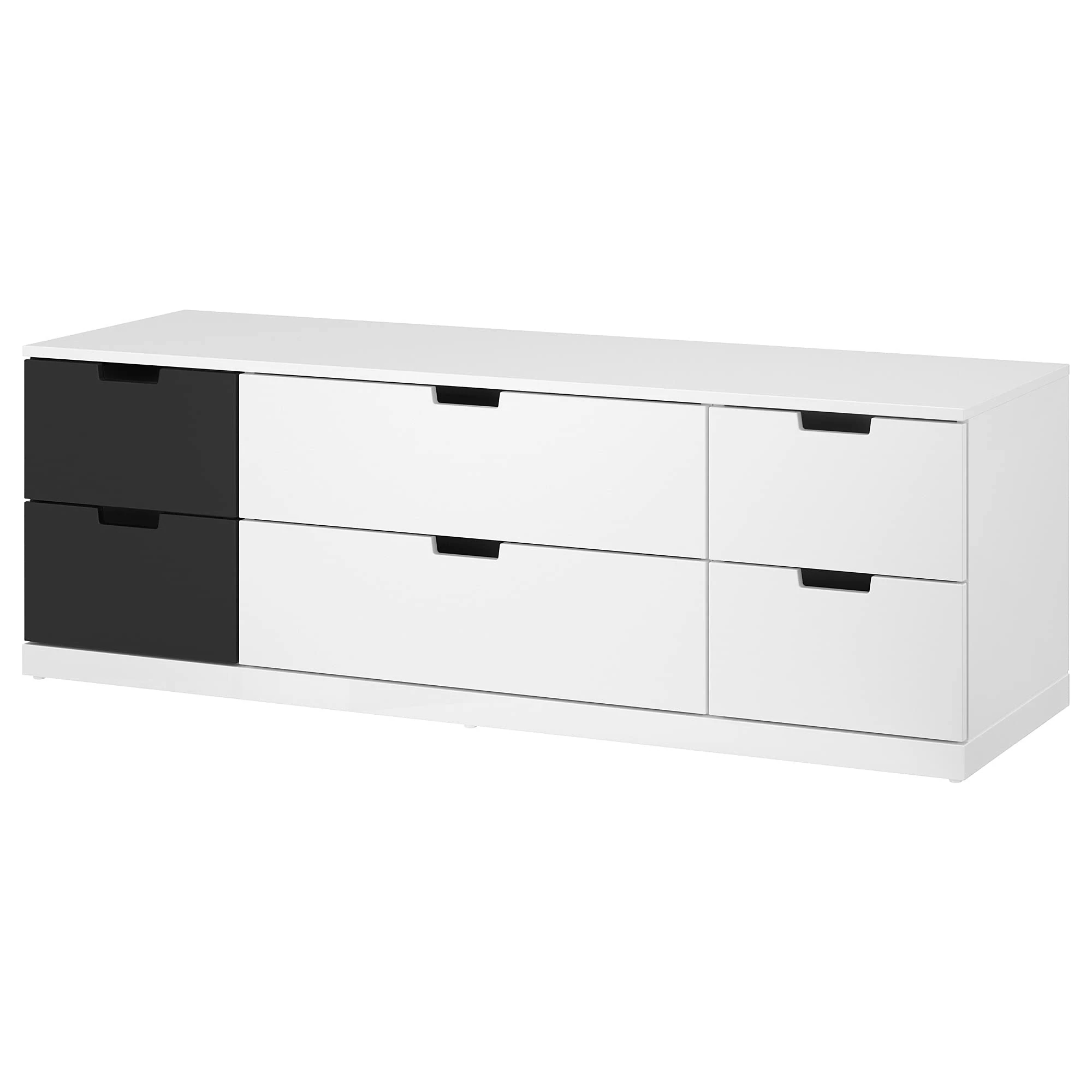 IKEA NORDLI Chest of 6 Drawers, 160x54 cm, White/Anthracite