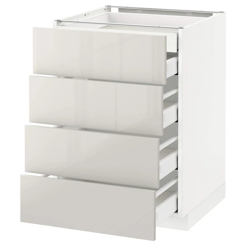 IKEA METOD/MAXIMERA 60x60 cm White/Ringhult- 4 Fronts 2 Low, 3 Drawers