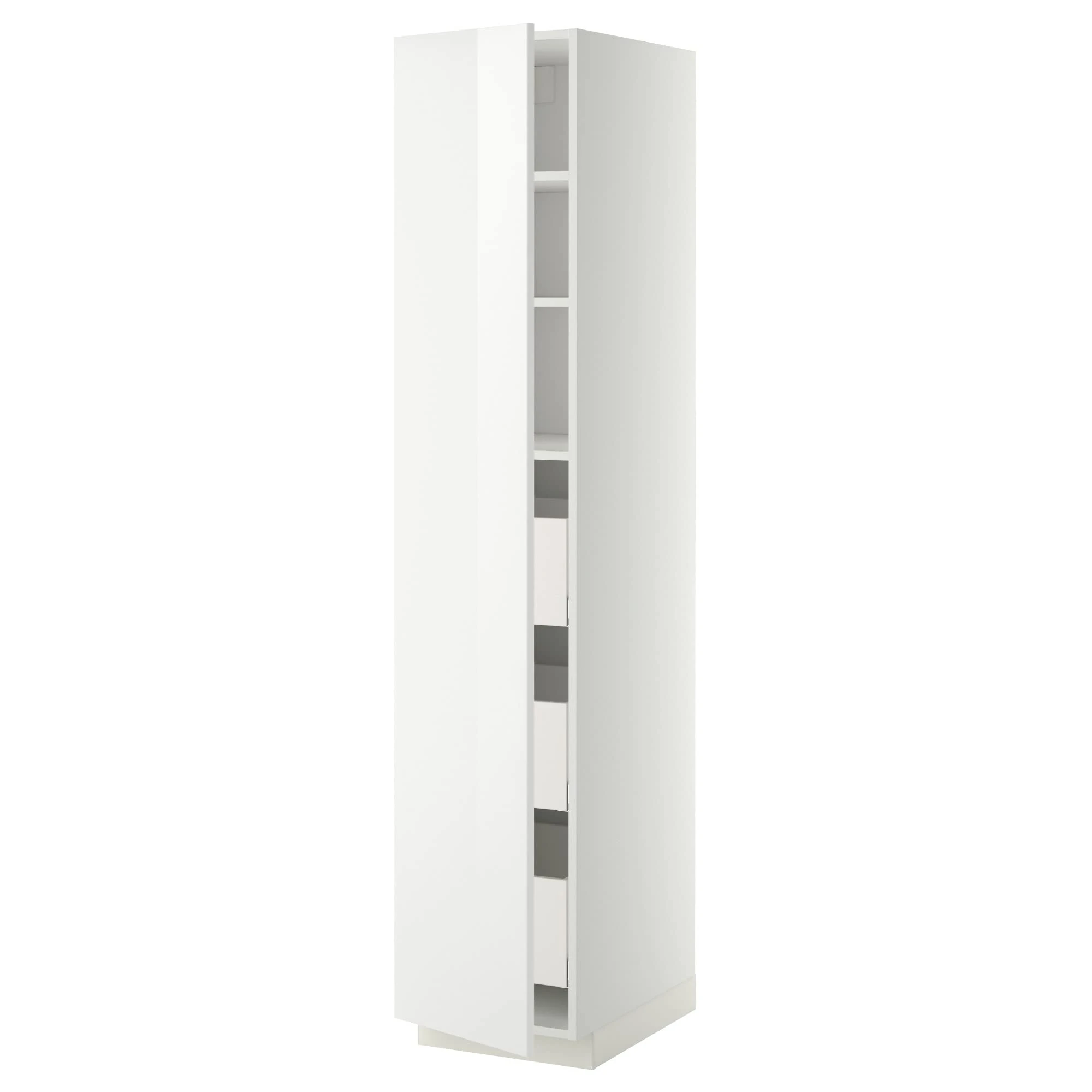 IKEA METOD/MAXIMERA high Cabinet with Drawers, 40x60x200 cm, White/Ringhult White