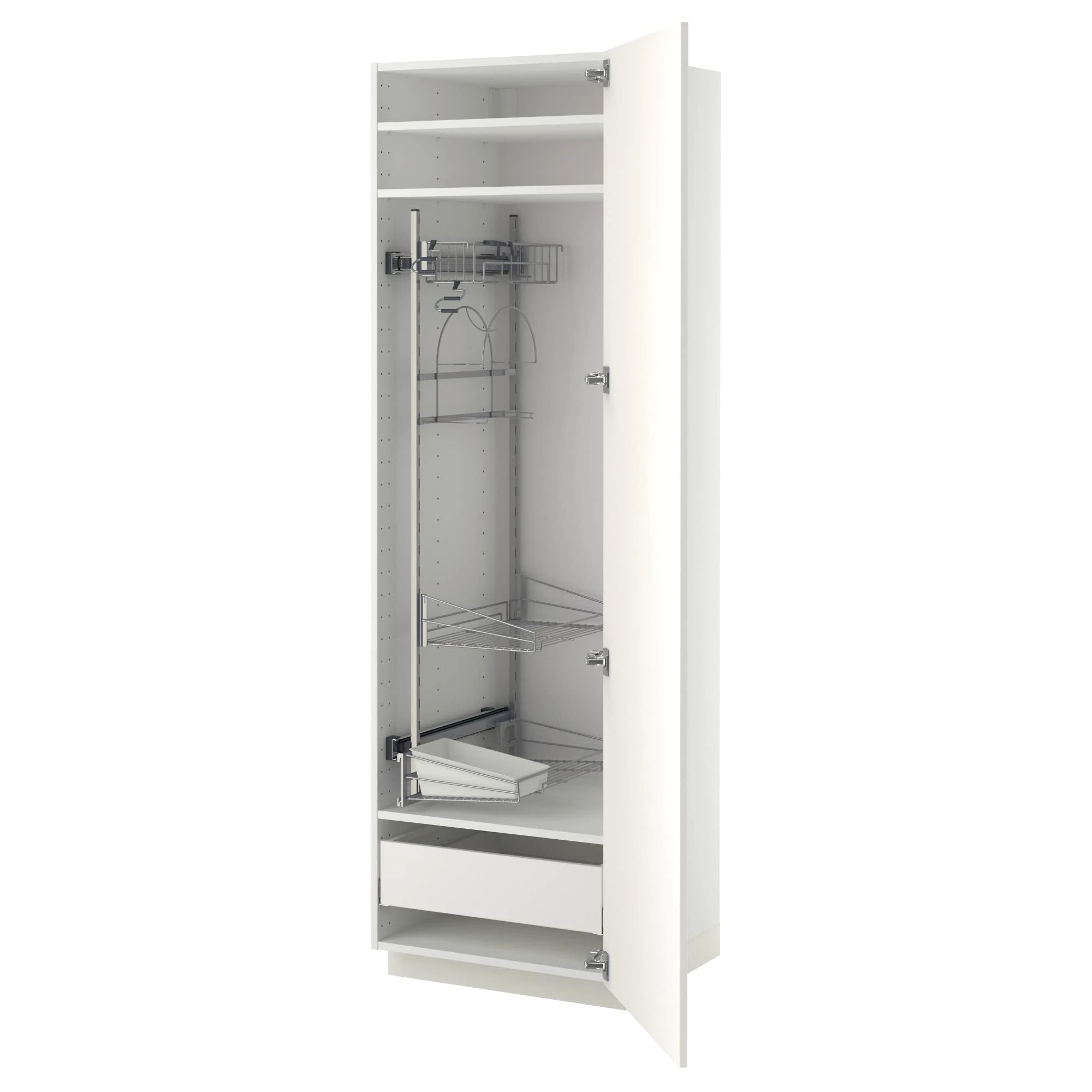 IKEA METOD/MAXIMERA high Cabinet with Cleaning Interior, 60x60x200 cm, White/Veddinge White