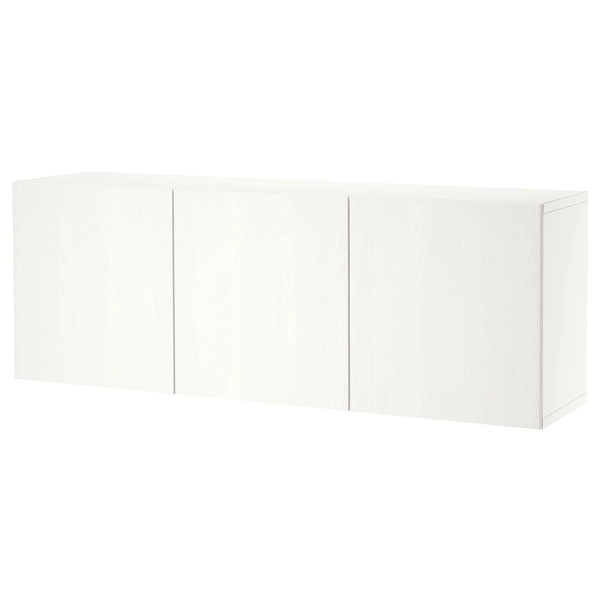 IKEA BESTÅ Wall-Mounted Cabinet Combination, 180x42x64 cm, White/Timmerviken White