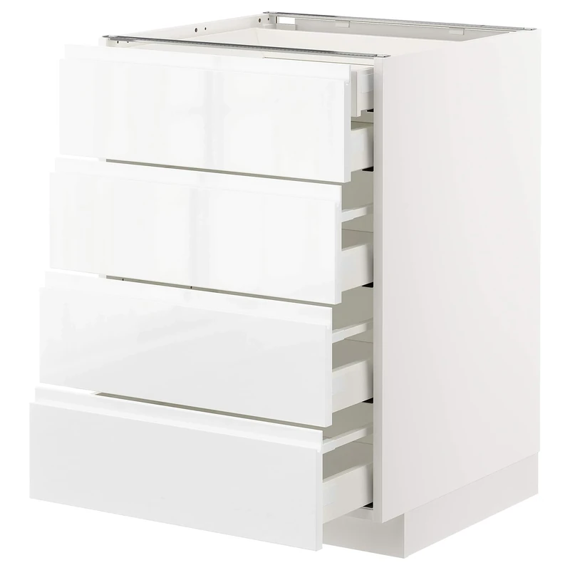 IKEA METOD/MAXIMERA Base Cabinet 60x60cm - White High-Gloss