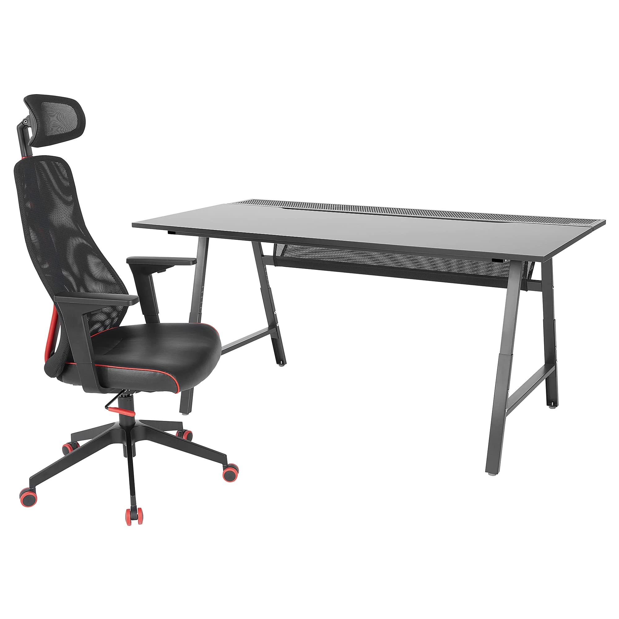 Ikea UTESPELARE/MATCHSPEL gaming desk and chair, black