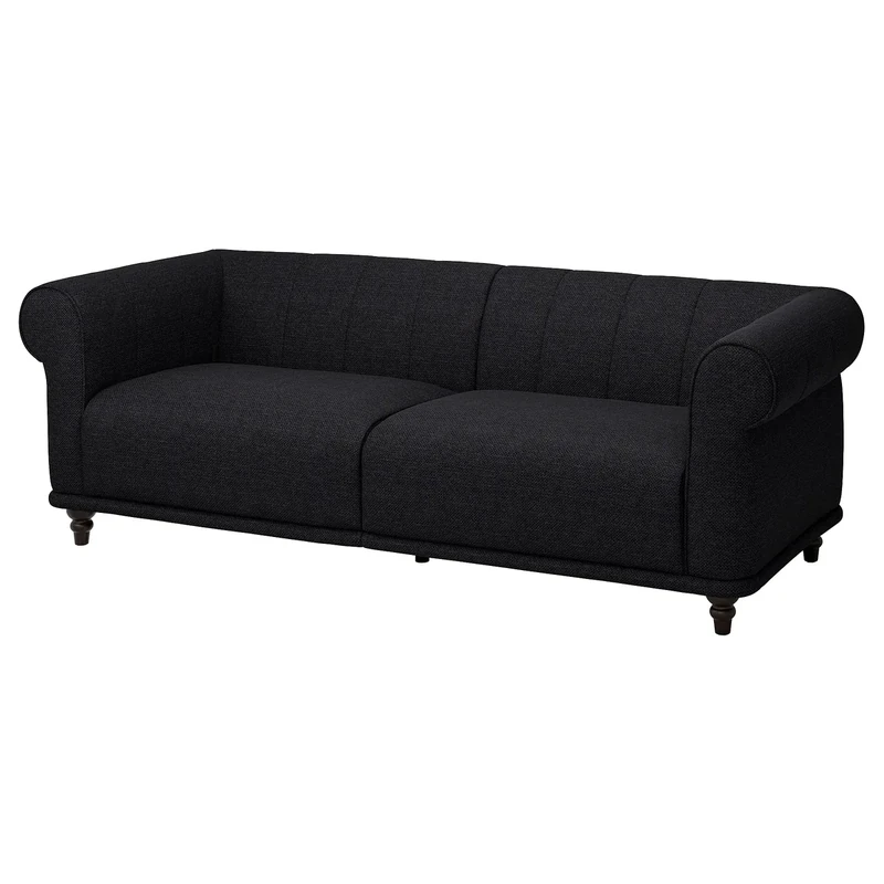 IKEA VISKAFORS 3-Seat Sofa - Anthracite/Brown, 224 cm Wide