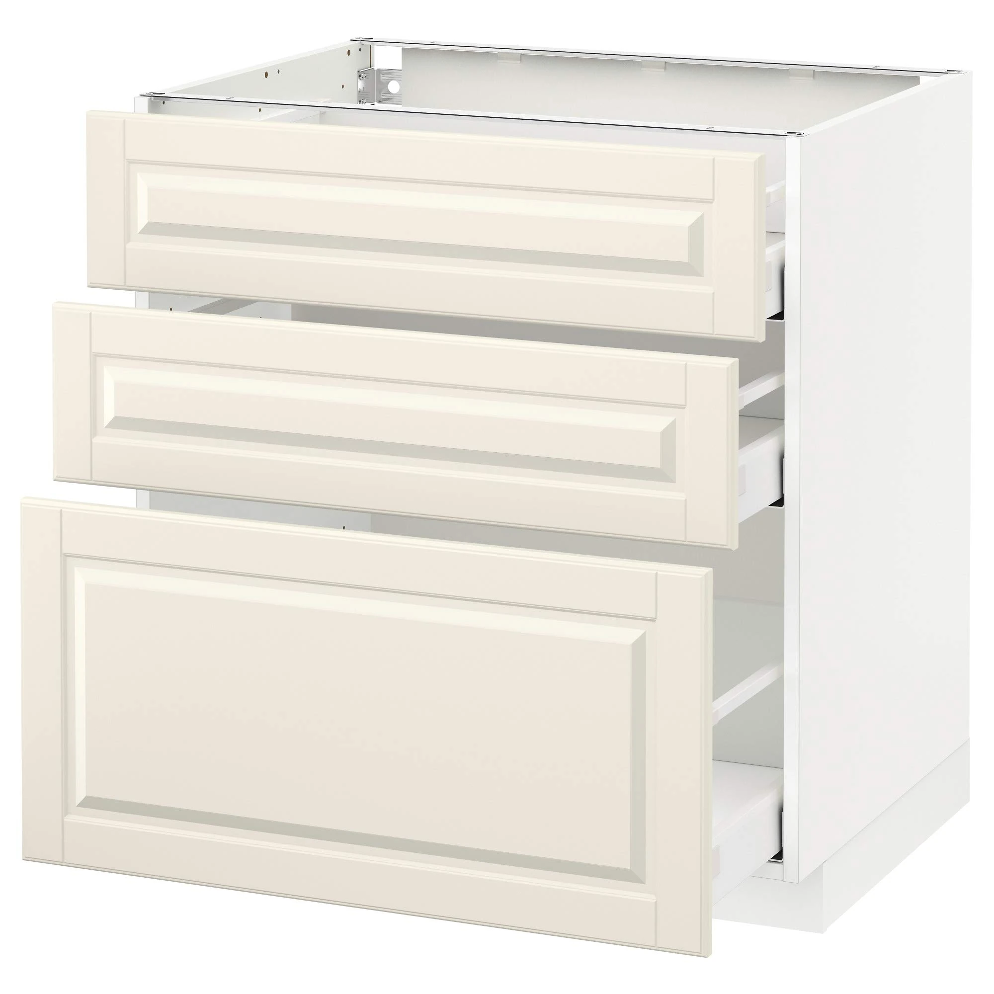 IKEA METOD/MAXIMERA Base Cabinet with 3 Drawers, 80x60 cm, White/Bodbyn Off-White