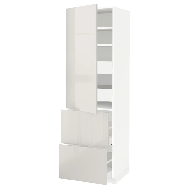 IKEA METOD/MAXIMERA with 4 Drawers & Shelves - White/Ringhult Grey
