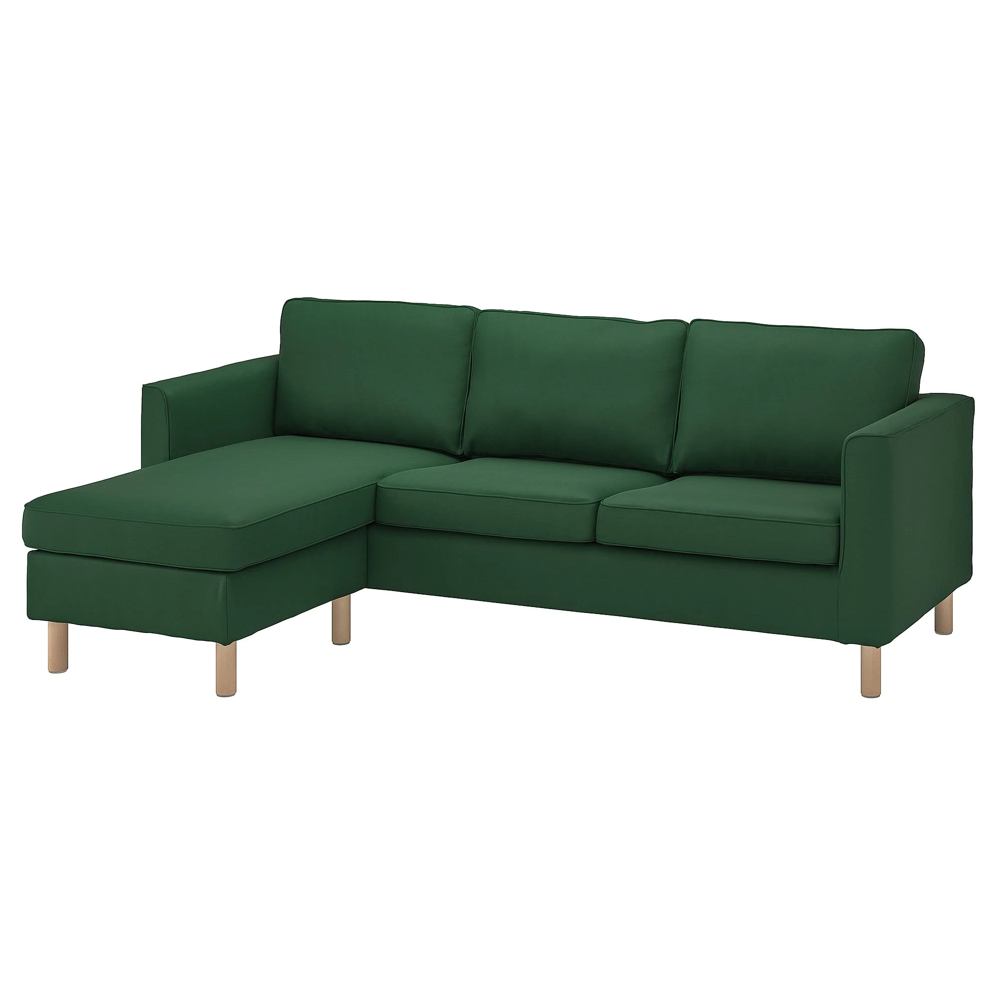 IKEA PÄRUP 3-seat Sofa with Chaise Longue, Vissle Dark Green