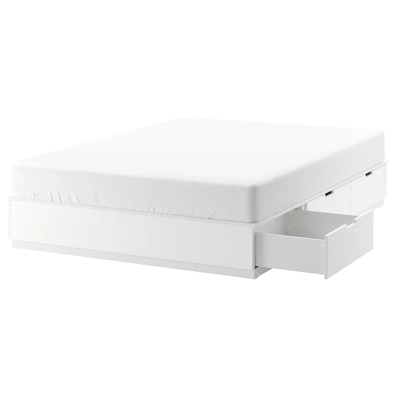IKEA NORDLI 160x200 cm Bed Frame with Storage - White