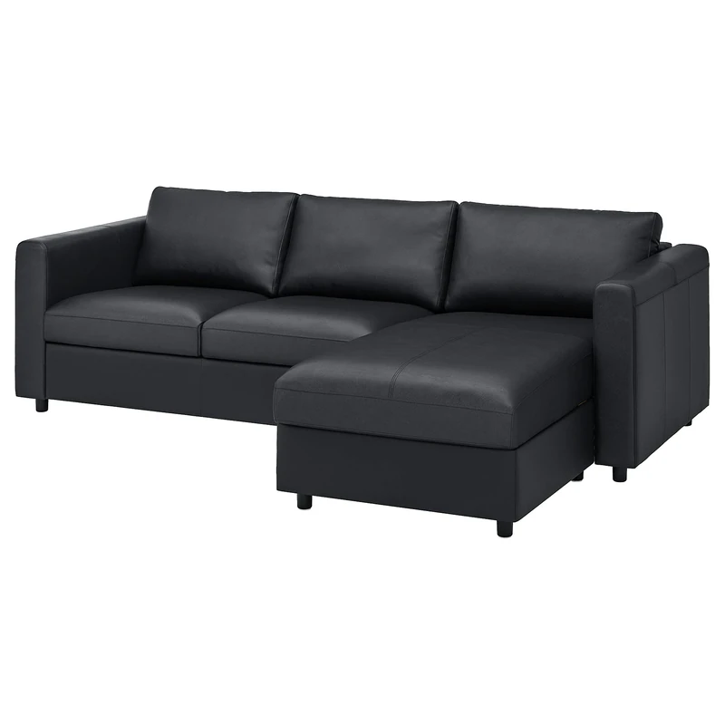 IKEA VIMLE 3-Seater Sofa with Chaise - Grann Bomstad Black