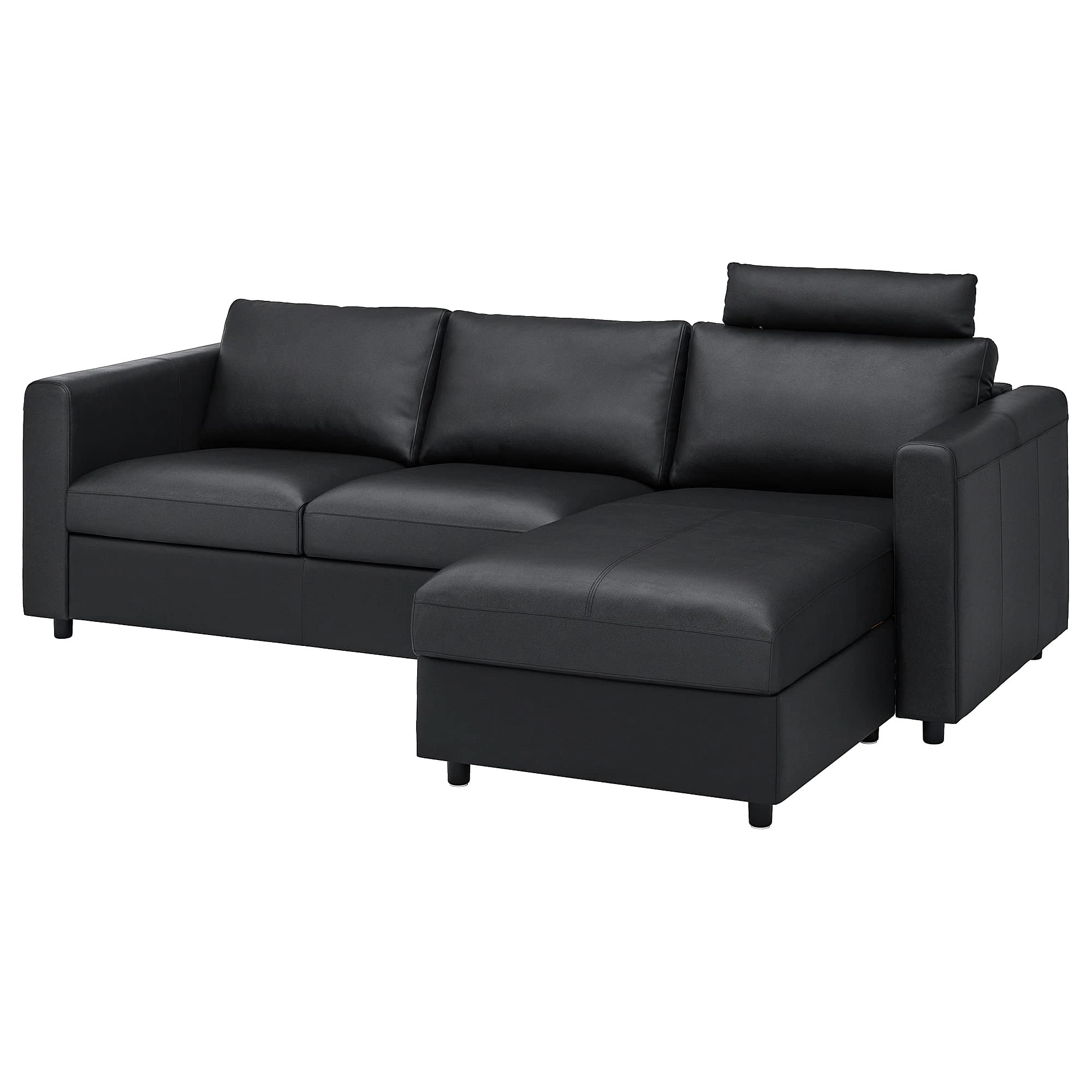 IKEA VIMLE 3-seat Sofa, with Chaise Longue with headrest/Grann/Bomstad Black