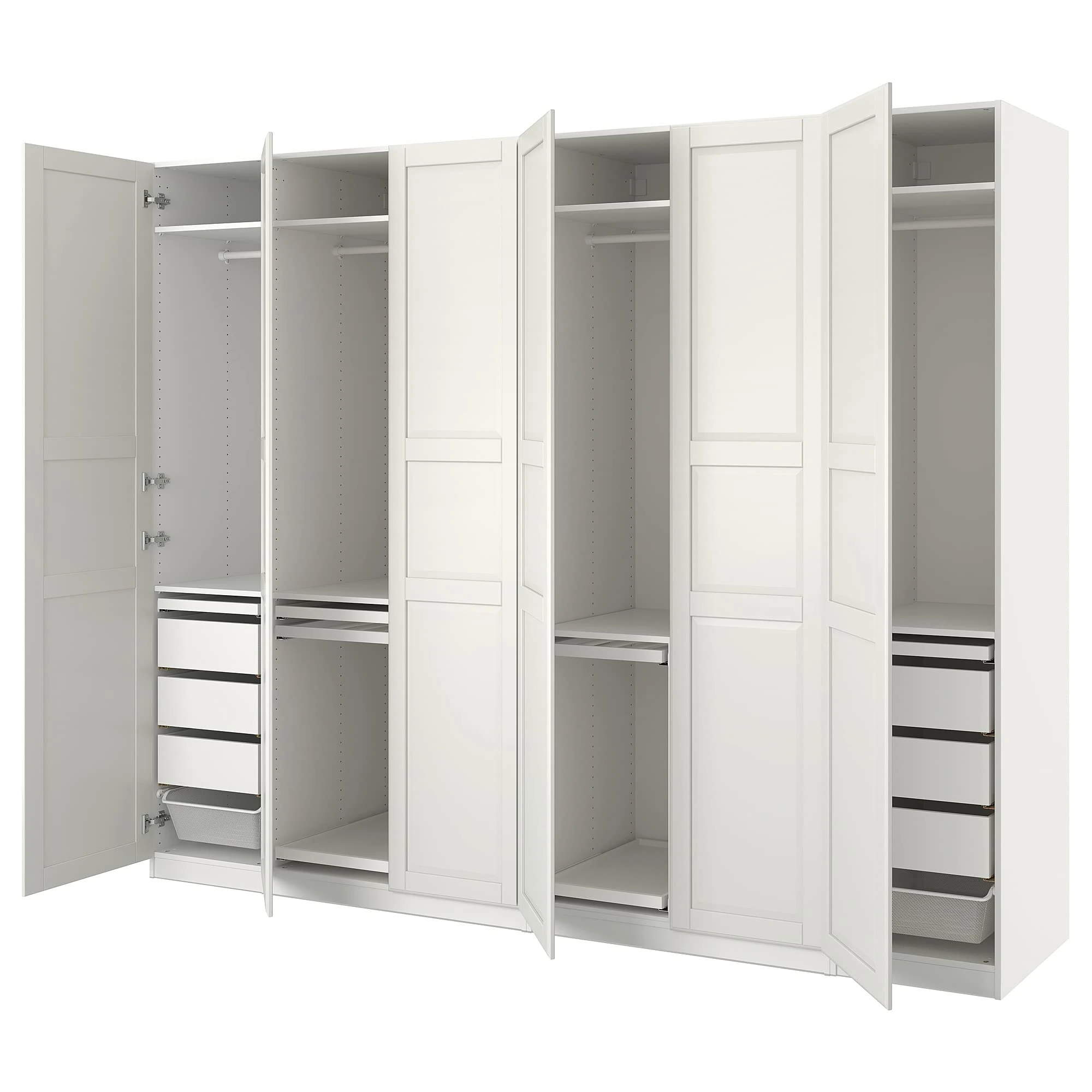 IKEA Pax/TYSSEDAL Wardrobe Combination, 300x60x236 cm, White-White