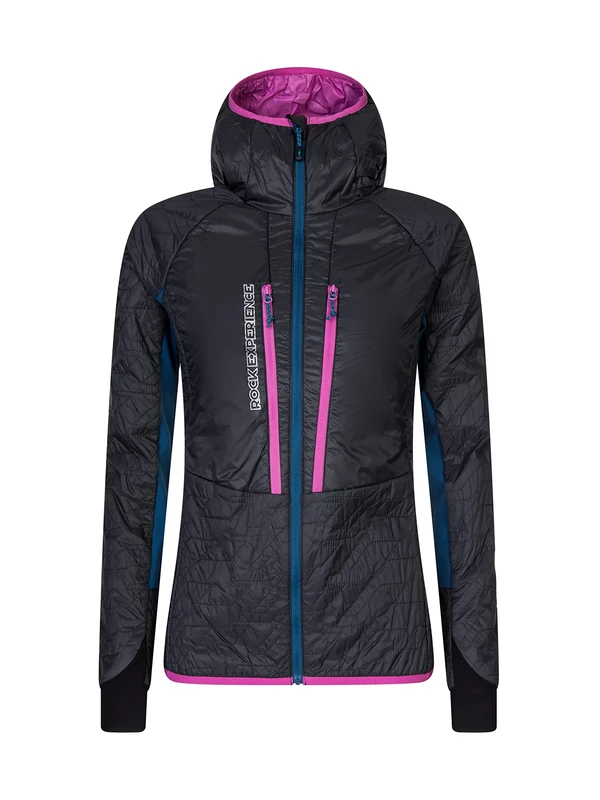 Rock Experience REWJ06641 KATMAI HOODIE HYBRID Jacket Women's 1323 EBONY+1484 MOROCCAN BLUE+0834 SUPER PINK XS