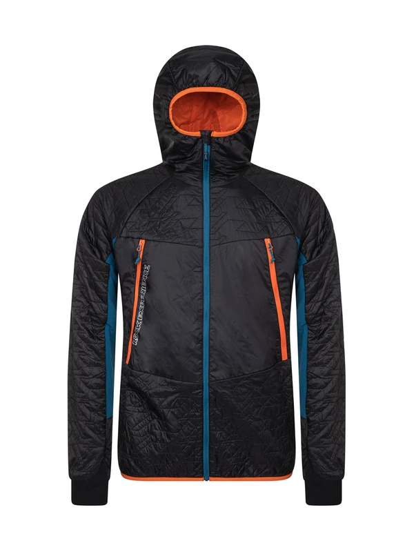 Rock Experience REMJ10861 KATMAI HOODIE HYBRID Jacket Men's 0208 CAVIAR+1484 MOROCCAN BLUE+0630 FLAME XL