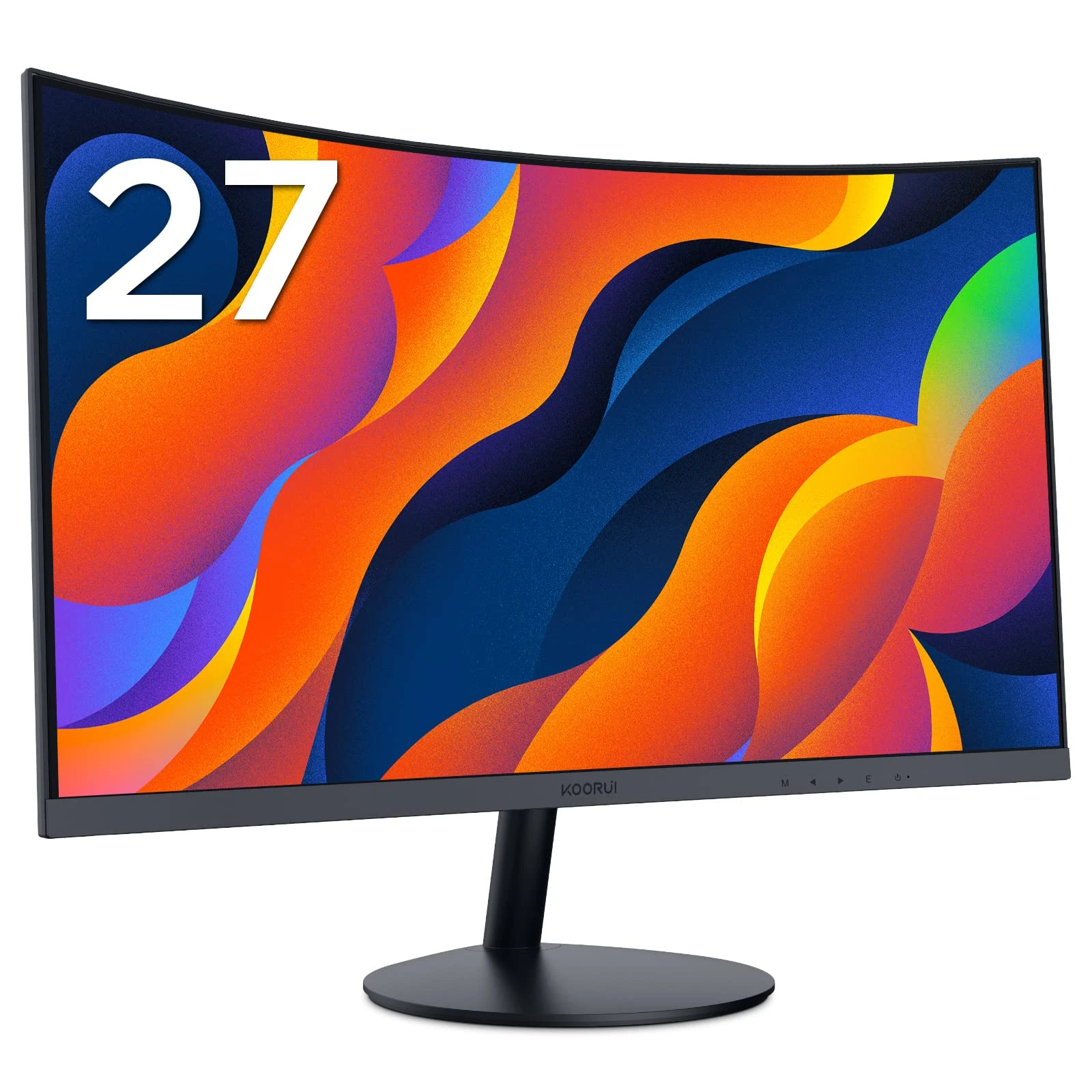 KOORUI 27 Inch Curved Computer Monitor- Full HD 1080P 75Hz Gaming Monitor LED HDMI VGA, Tilt Adjustment, Eye Care, Black 27N5CA