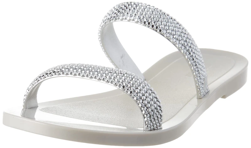melissa Women's Glitz Ii Ad Flat Sandals, Beige, 6 UK