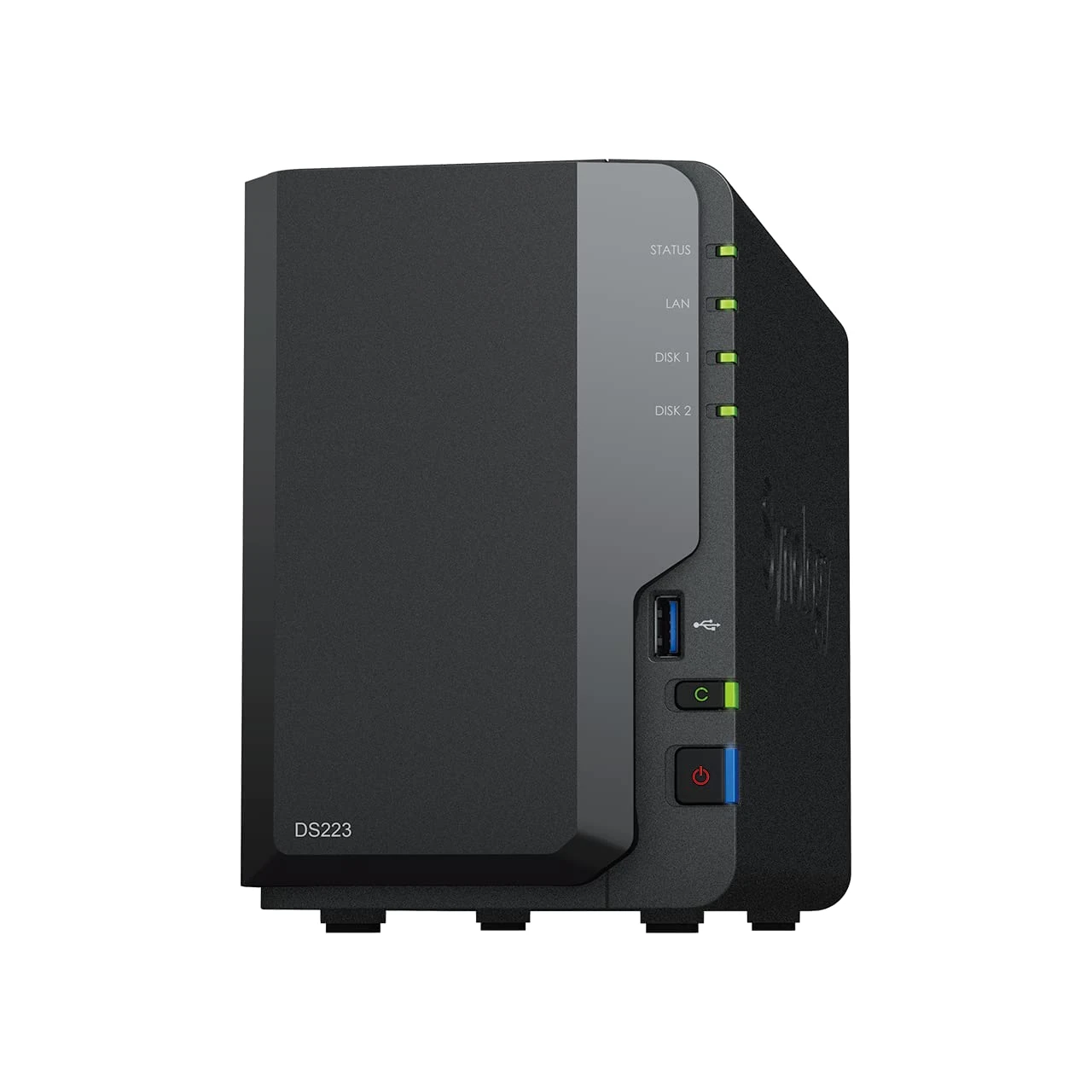 Synology DS223 2-Bay Diskstation NAS (Realtek RTD1619B Quad-Core 2GB Ram 1xRJ-45 1GbE LAN Port) Bundle with 2 x 6TB WD RED Plus HDD WD60EFZX - 68B3FN0