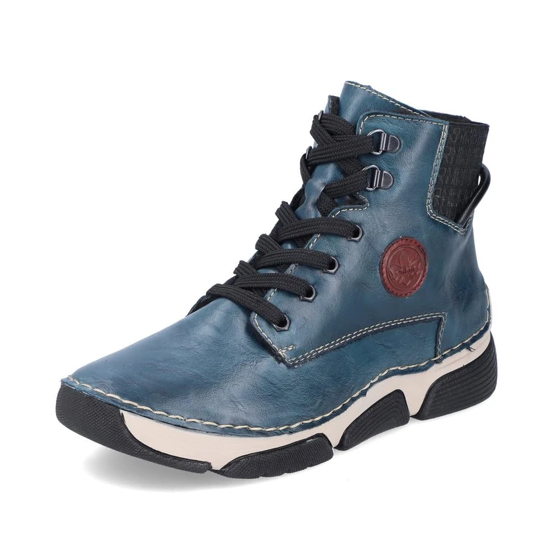 Rieker Women Trainers 45943, Ladies High-Tops,Sports Shoes,High Top Sneaker,Sneaker Boots,Mid Cut,Blue (Blau / 12),40 EU / 6.5 UK