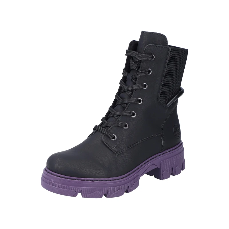 Rieker 74631-02 Women's Lace-Up Boots Faux Leather Black, black, 5 UK