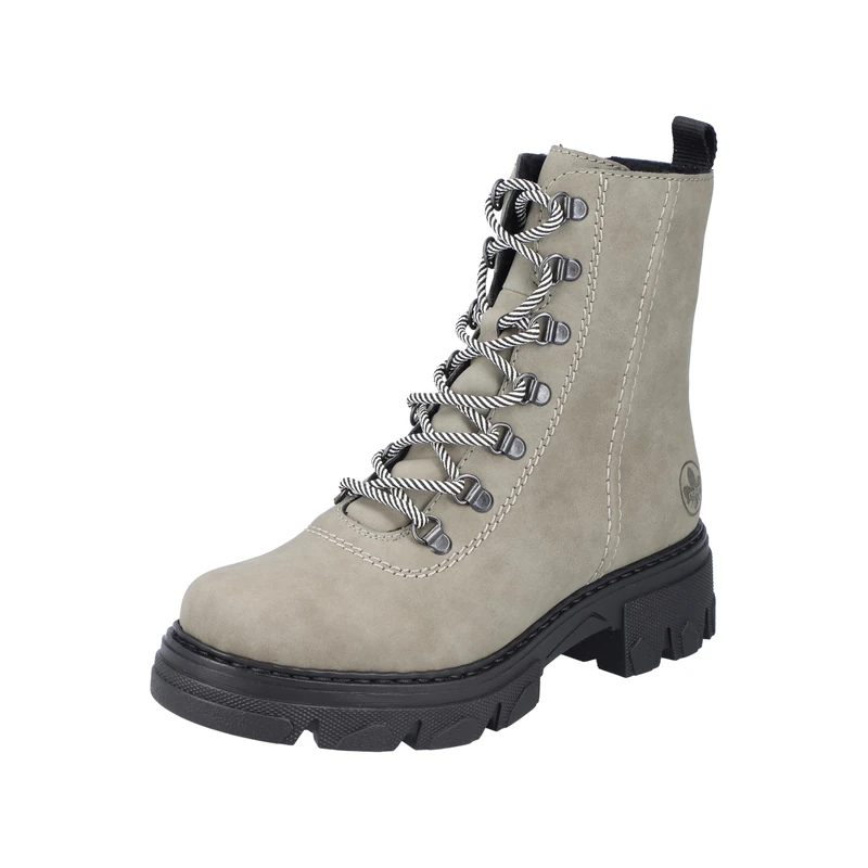 Rieker 72643 Women's Lace-Up Ankle Boots, Green, 4 UK
