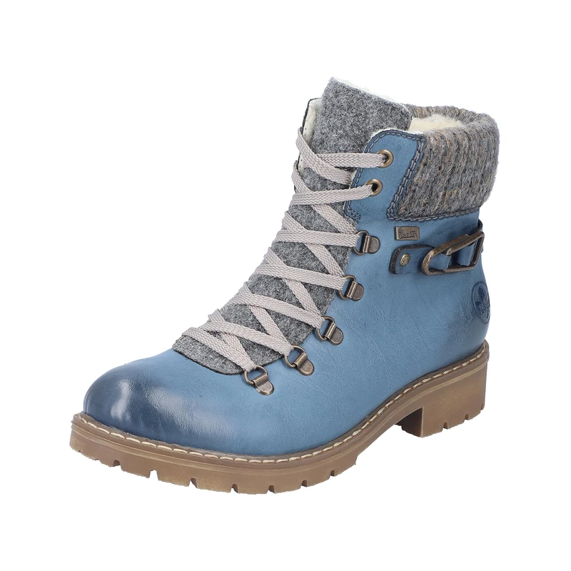 Rieker Women's Y9131 Lace-Up Boots, blue, 7.5 UK