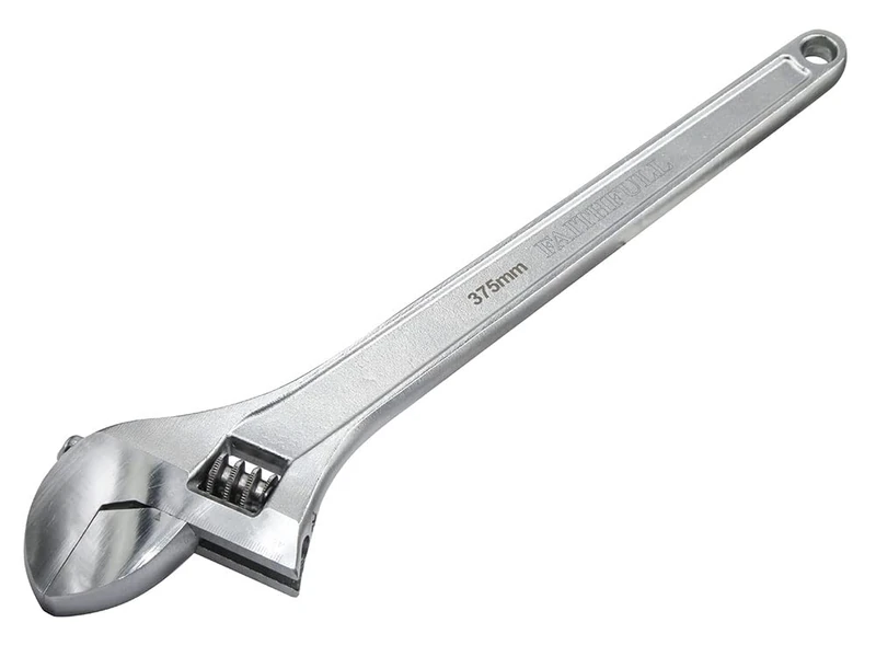 Faithfull FAIAS375MC Chrome Adjustable Wrench Spanner 375mm (15in) Capacity 45mm Capacity