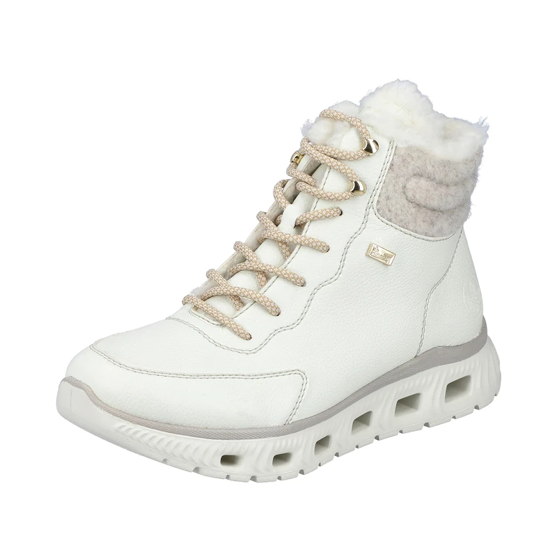 Rieker RiekerTEX Women's Classic Ankle Boots M6010 Water Resistant, White, 3.5 UK