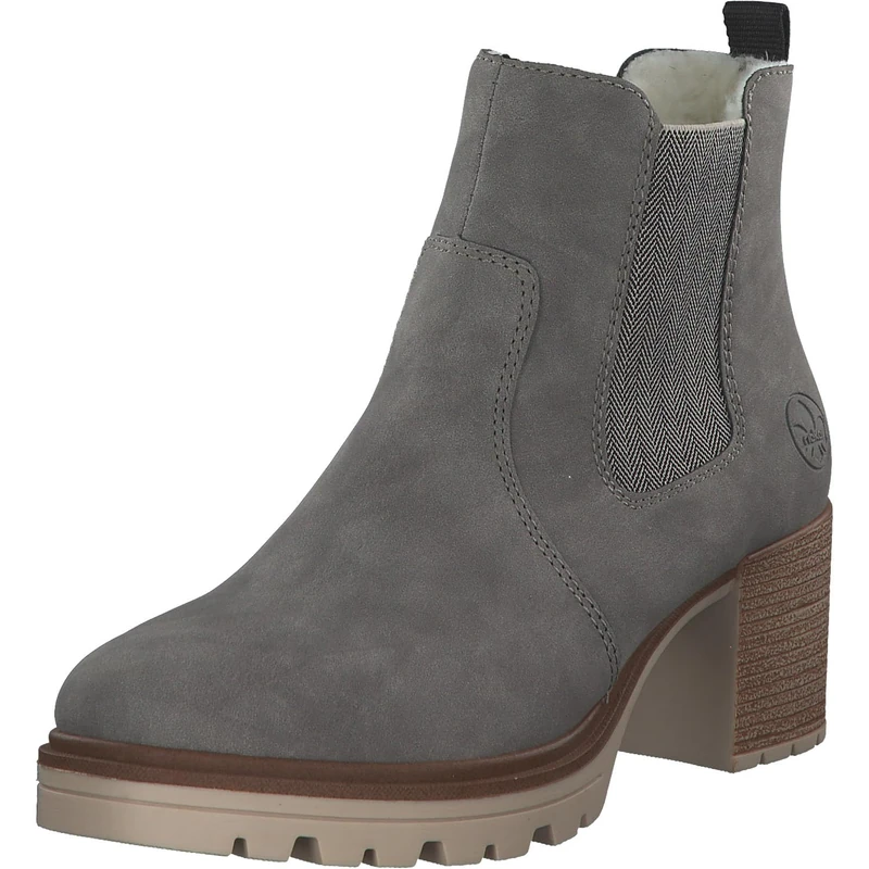 Rieker Ladies Y9071 Chelsea Boots, Grey linen, 6 UK