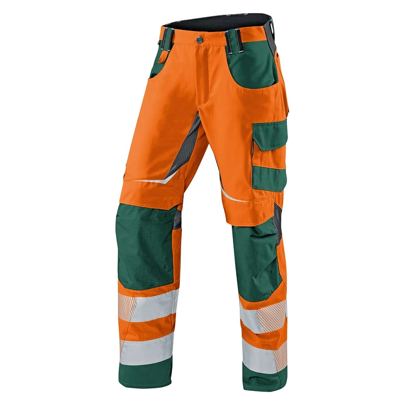 KÜBLER Workwear Women's Trouser, Warning Orange/Moss Green, 29 cm