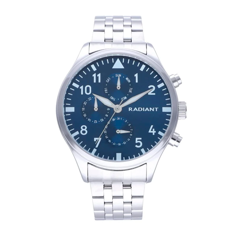 RADIANT Caiman Watches Straps 43mm Multi Blue dial SS Bracelet Brand