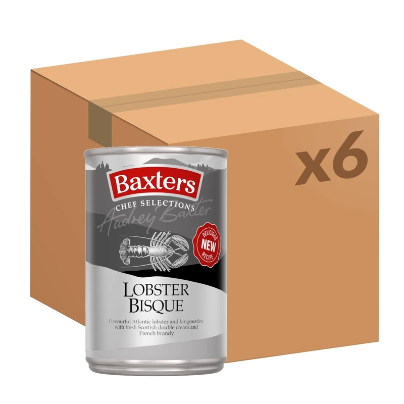 Baxters Chef Selections Soups, Lobster Bisque with Brandy & Fresh Double Cream, 400 g (Pack of 6)