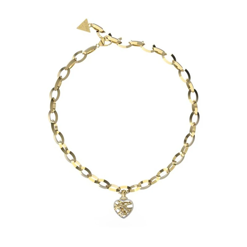 GUESS Heart Cage Necklace JUBN03093JWYGT-U Brand, one size, Metal, No Gemstone