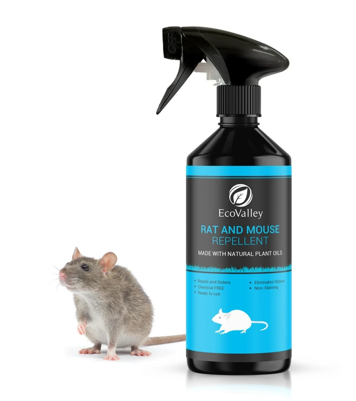 EcoValley Natural Mouse and Rat Repellent Spray, 500ML - Humane, Rodent Deterrent - Safe and Effective Alternative to Mouse Traps and Rat Poison
