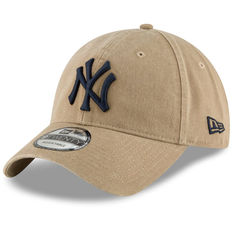 New Era MLB Khaki Core Classic 9TWENTY Adjustable Hat Cap One Size Fits All, New York Yankees Khaki, One Size