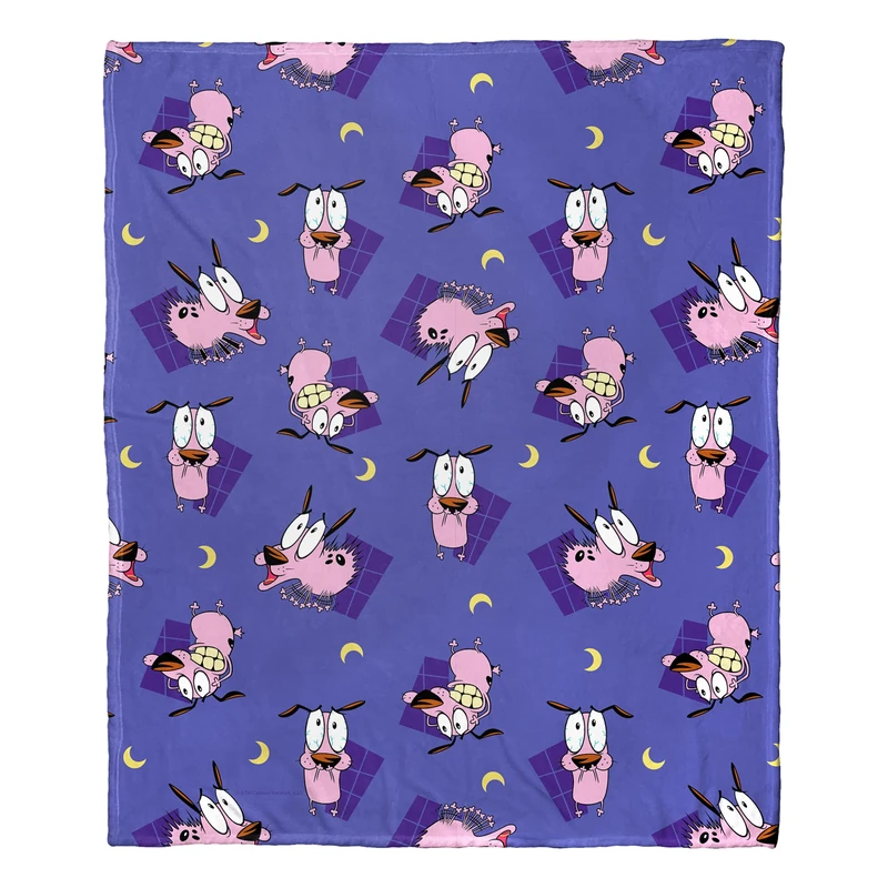 Northwest Cartoon Network - Courage The Cowardly Dog Silk Touch Throw Blanket, 50" x 60", Night Terrors