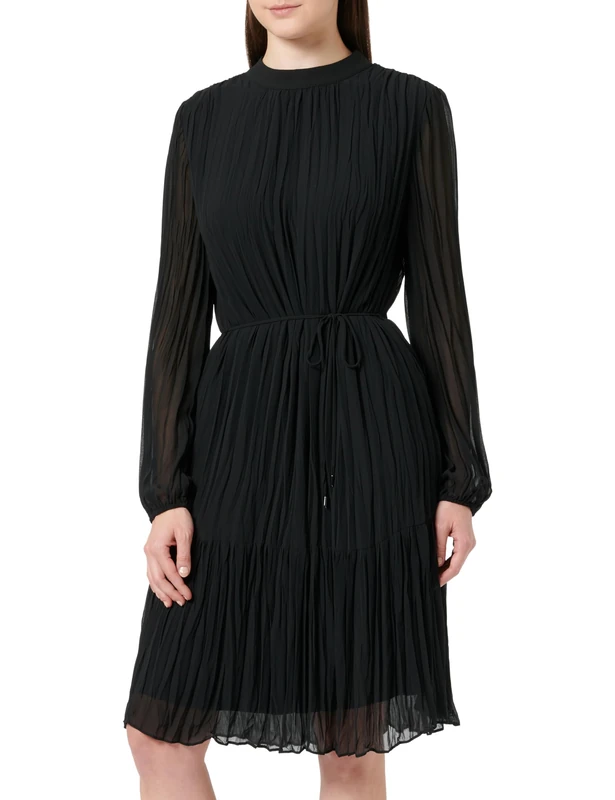 s.Oliver BLACK LABEL Women's Chiffon Blouse Dress, 9999 Black, 16