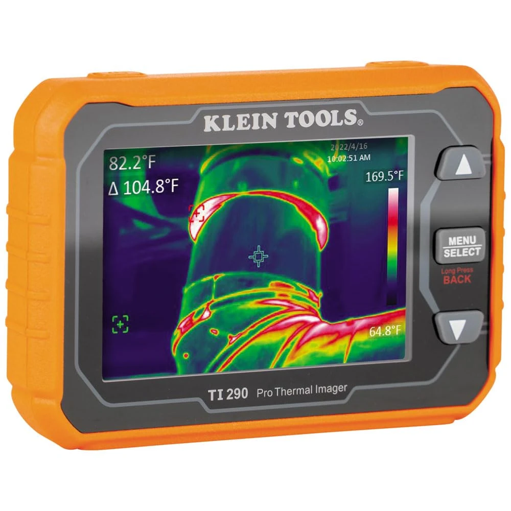 Klein Tools TI290 Rechargeable PRO Thermal Imaging Camera, Over 49000 Pixels, Wi-Fi Data Transfer, 3 Palettes, High/Low Temperature Points