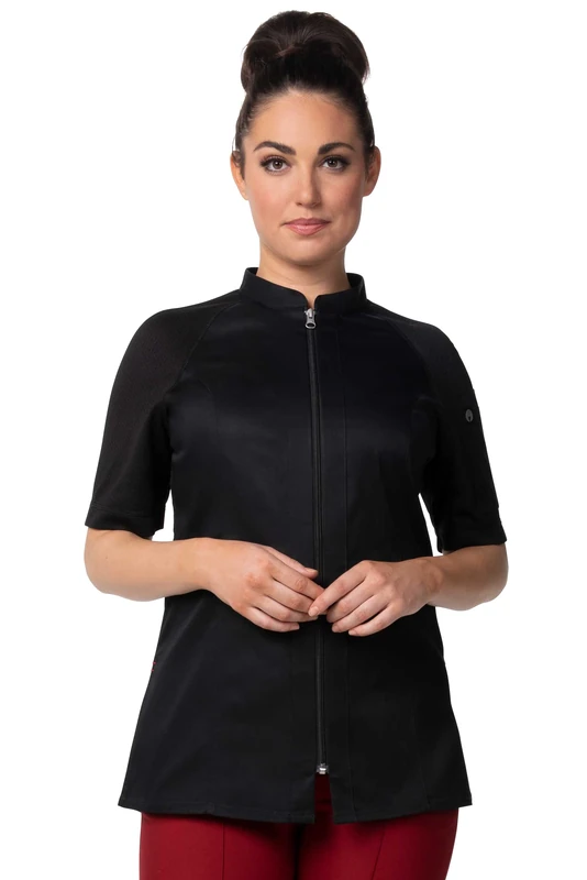 Chef Works Women's Arcadia Chef Coat, Black, XXL