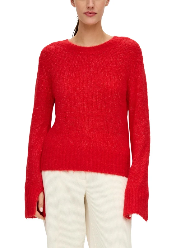 s.Oliver Sales GmbH & Co. KG / s.Oliver Women's Jumper with Ribbed Trim, Pullover with Ribbed Trim, red, UK 20