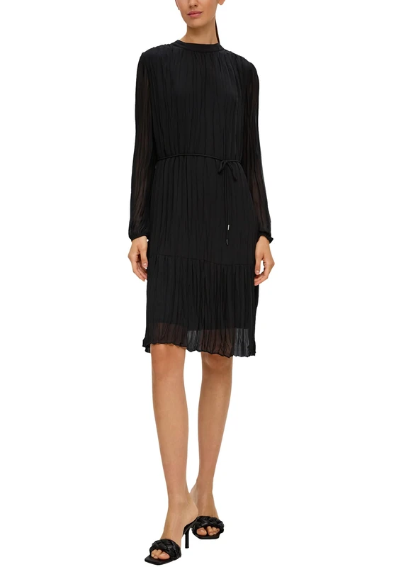s.Oliver Black Label Women's Chiffon Blouse Dress, Black, 44