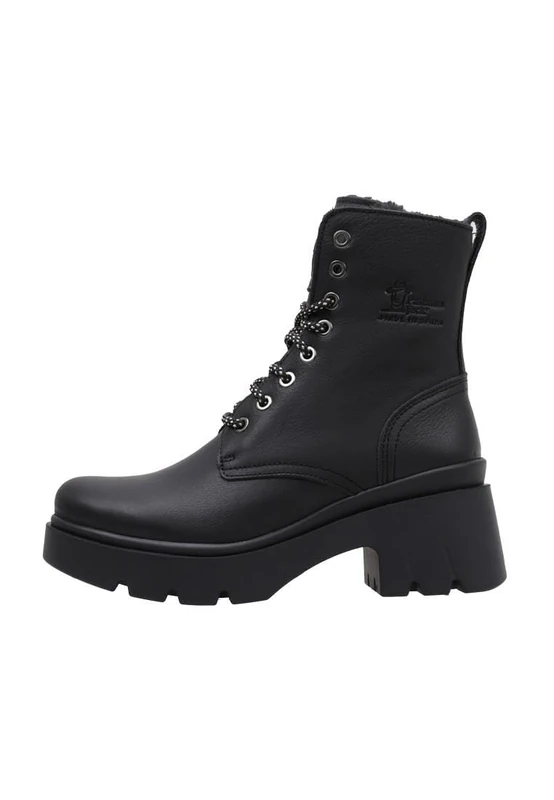 Panama Jack Women's Porty Combat Boot, black, 8 UK