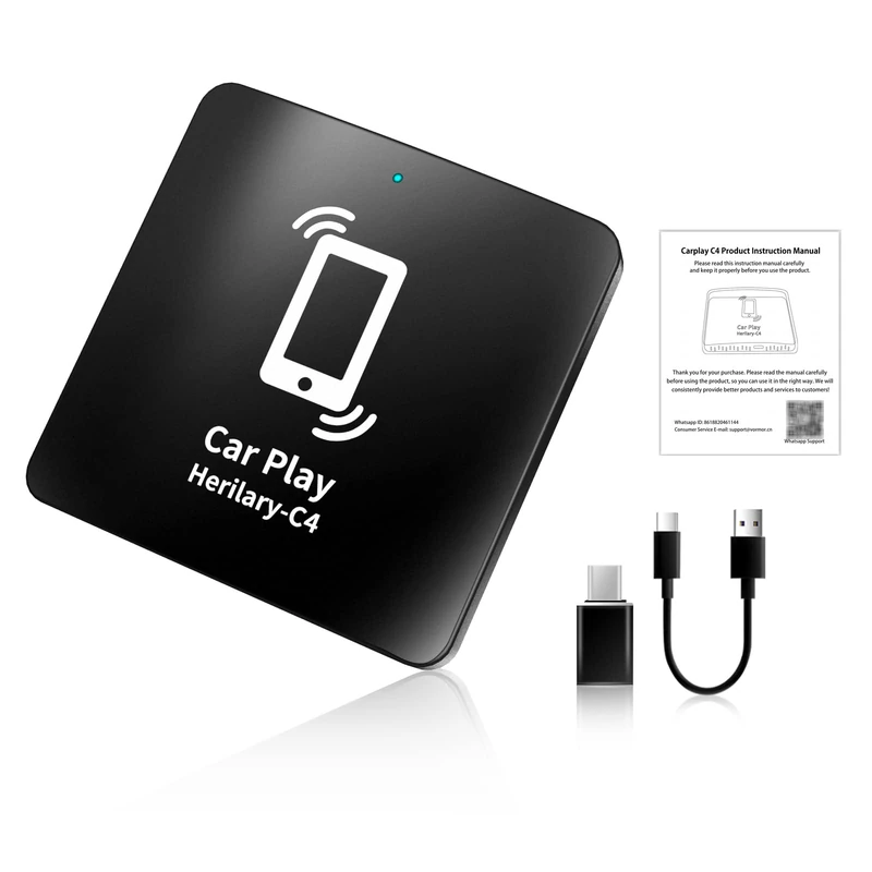 Birgus C4 Carplay Wireless Adapter, Plug and Play Carplay Wireless Adapter Car Carplay for iPhone Compatible with Cars CarPlay Function Auto 2017-2022, Suitable for Cars with Car Play Function, 314