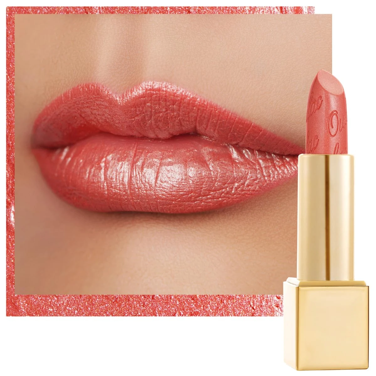 OULAC Metallic Shine Glitter Lipstick, Orange High Impact Lipcolor, Coral Lightweight Soft and Ultra Hydrating, Long Lasting, Vegan & Cruelty-Free, Full-Coverage Lip Color 4.3 g/0.15 Nemo Go Home(06)