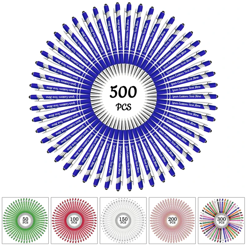 500 PCS Personalised Pens Engraved Custom Ballpoint Pens with Name Text,customised Smooth Writing Pen Gifts for Men Women Valentines Wedding Office Business Graduation