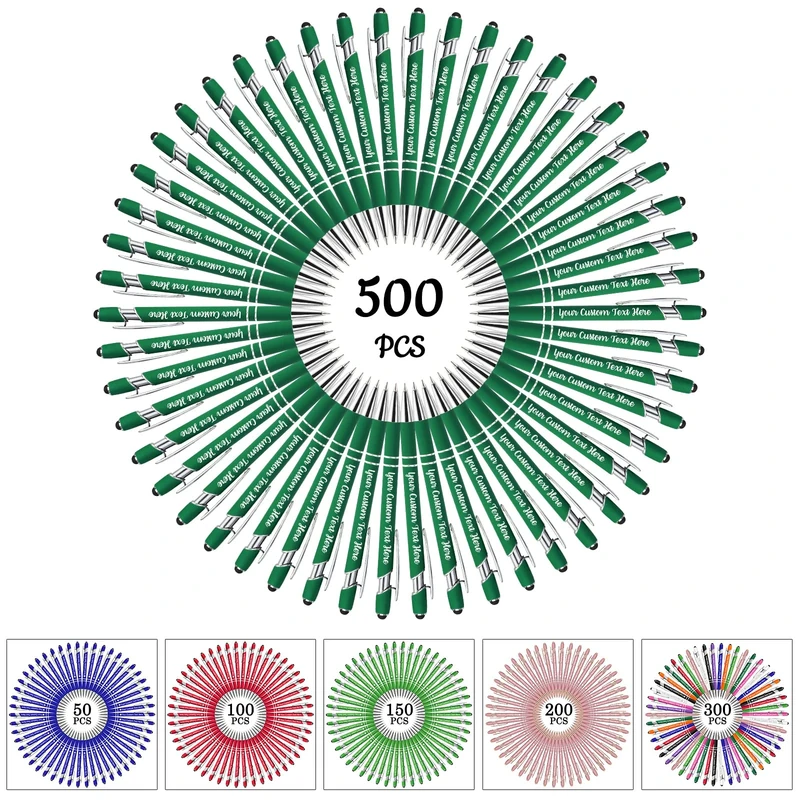 500 PCS Personalised Pens Engraved Custom Ballpoint Pens with Name Text,customised Smooth Writing Pen Gifts for Men Women Valentines Wedding Office Business Graduation