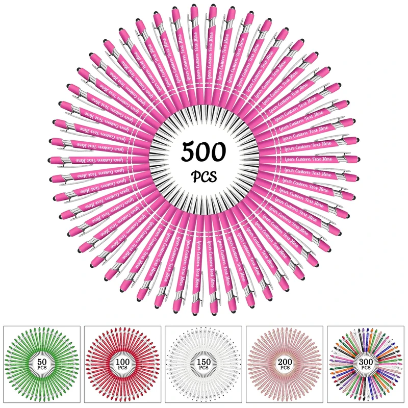 500 PCS Personalised Pens Engraved Custom Ballpoint Pens with Name Text,customised Smooth Writing Pen Gifts for Men Women Valentines Wedding Office Business Graduation