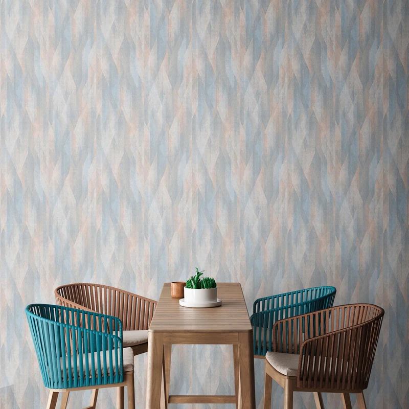 Livingwalls Travel Styles Non-Woven Wallpaper with Checked Pattern in Blue and Beige - Scandinavian Wallpaper for Various Rooms in 10.05 m x 0.53 m