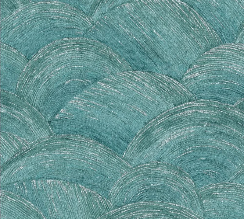 Livingwalls Travel Styles Non-Woven Wallpaper with Scale Look in Blue and Silver Stylish Wallpaper for Various Rooms 10.05 m x 0.53 m - Image 1