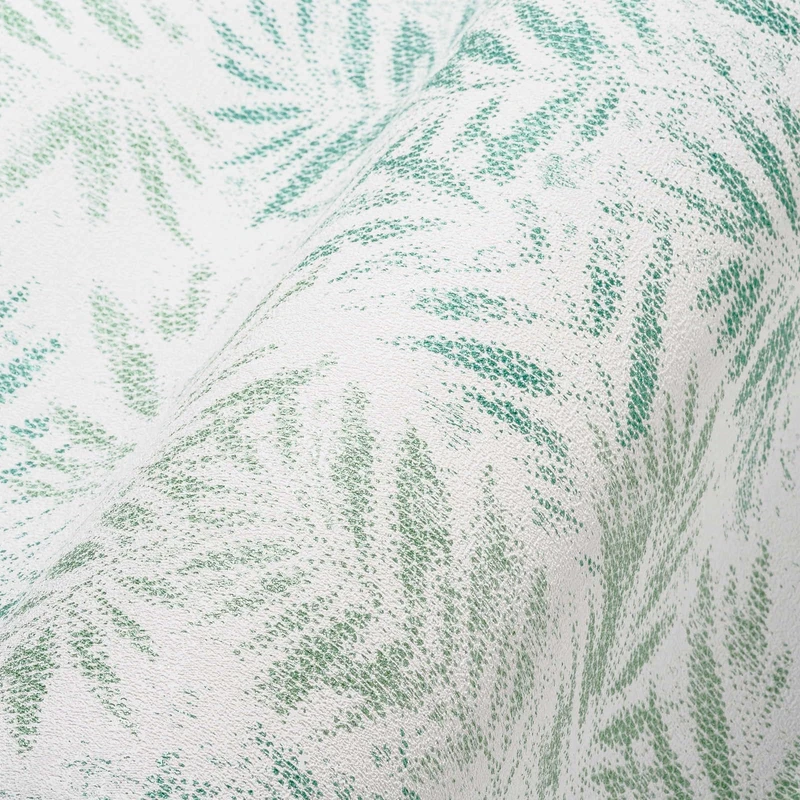 Livingwalls Travel Styles Non-Woven Wallpaper - Plant Wallpaper in White and Green - Stylish Wall Wallpaper for Various Rooms in 10.05 m x 0.53 m
