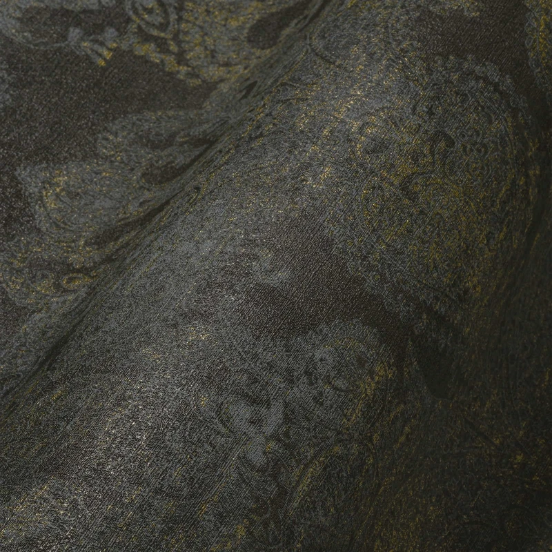 Livingwalls Travel Styles Non-Woven Wallpaper, Vintage Wallpaper in Black and Blue, Oriental Wallpaper for Various Rooms, 10.05 m x 0.53 m